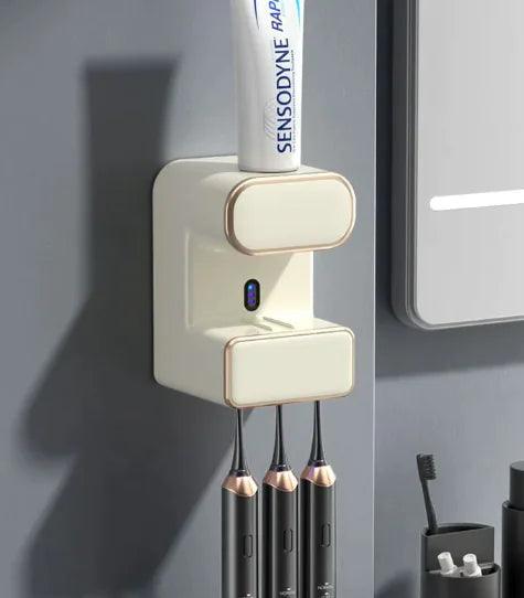 Smart Toothbrush Holder with UV Disinfection & Toothpaste Dispenser - Omatic Health