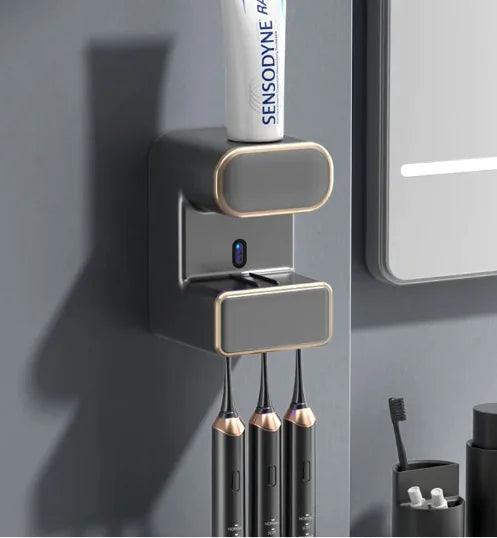 Smart Toothbrush Holder with UV Disinfection & Toothpaste Dispenser - Omatic Health