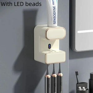 Smart Toothbrush Holder with UV Disinfection & Toothpaste Dispenser - Omatic Health