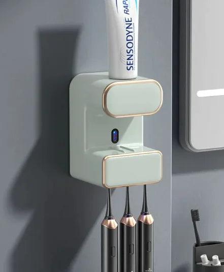 Smart Toothbrush Holder with UV Disinfection & Toothpaste Dispenser - Omatic Health