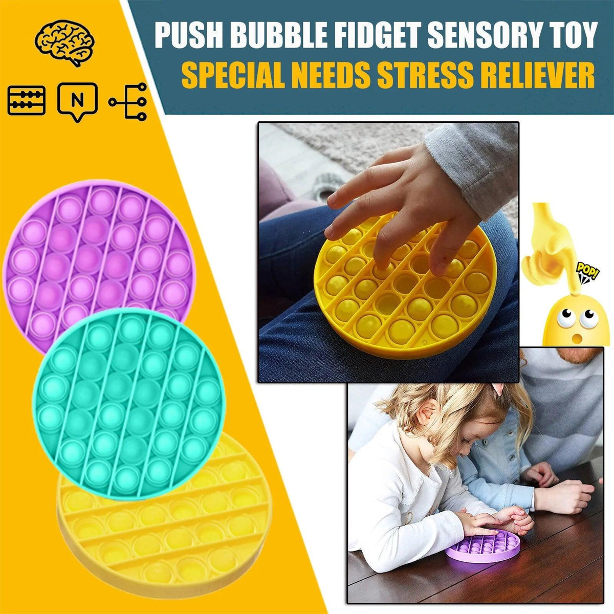 Push Pop Bubble Fidget Stress Reliever - Omatic Health